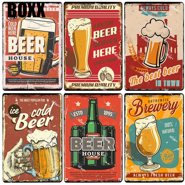 

новый зверь холодное пиво металлический знак металл винтаж бляшки паб бар декор олово знак табличка плакат домашнего декора художественная р