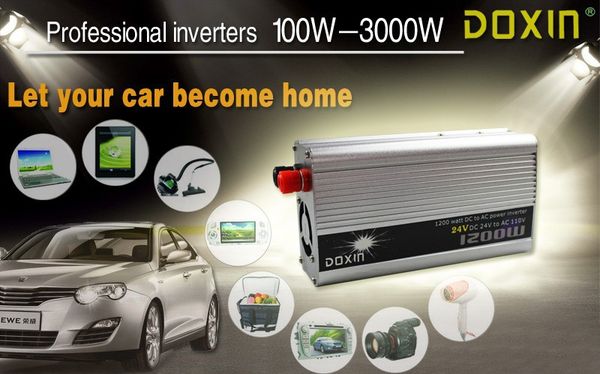 

car inverter 12v to 110v/ 24v to 220v/ power inverter car 1200w sliver 12v 220v