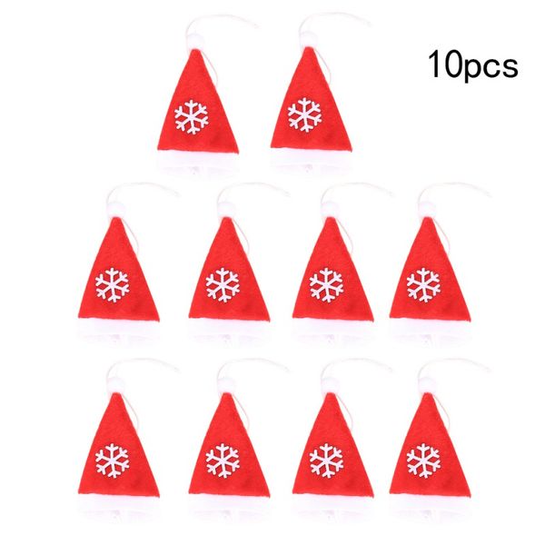 

new10pcs mini santa hat with rope christmas silverware holder pockets wine bottle cap er candy cover party decor crafts