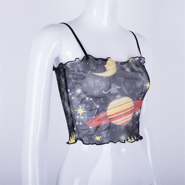 

harajuku womens ladies short sleeve floral angel printed sleeveless blouse casual tank bustier cropped feminino streetwear, White