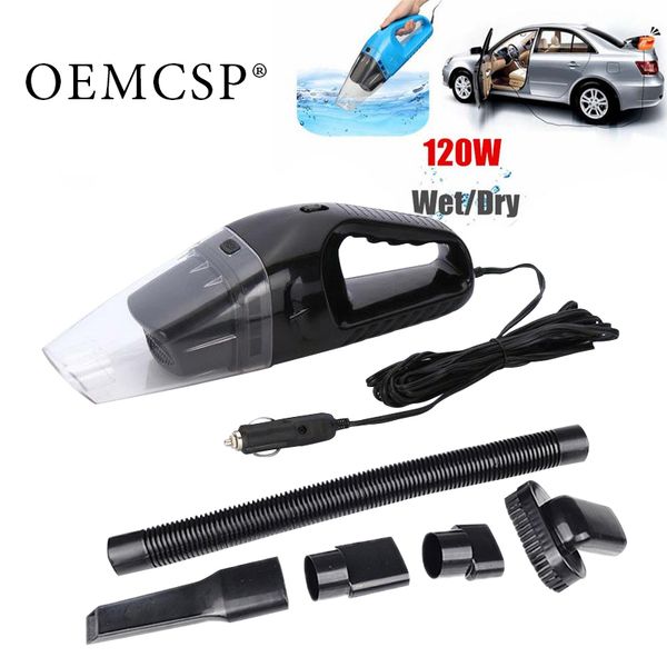 

portable car vacuum cleaner dc12v cable length 5m 120w super suction handheld cyclonic vehicle blue rechargeable wet dry duster