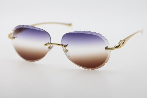 

оптовая хорошее качество солнцезащитные очки горячие 8200765 rimless металла леопарда солнцезащитные очки горячие унисекс с коробкой резные, White;black