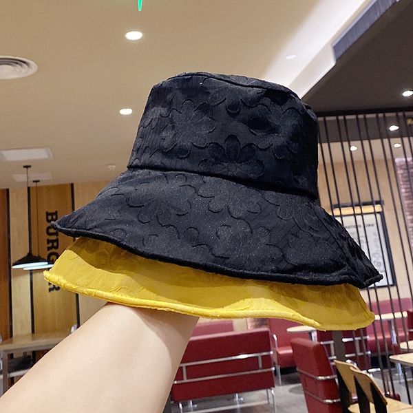 

female 2020 summer fairy bucket flower bucket sun hat fisherman hat tide, Blue;gray