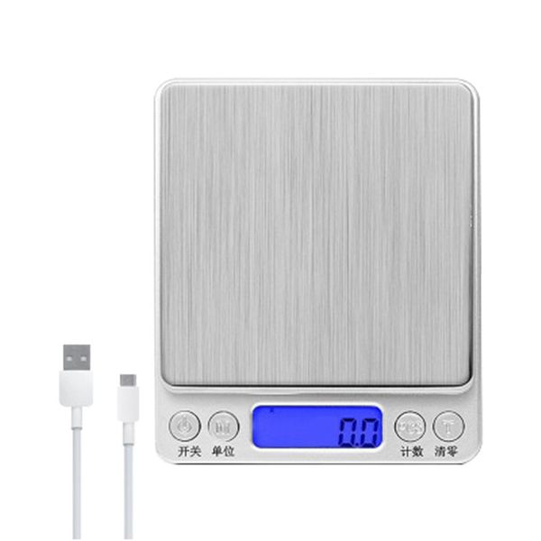 

digital kitchen scale usb rechargeable mini scale high precision lcd display jewelry weight with platform