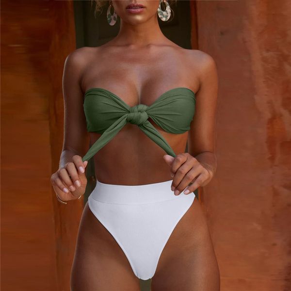 

swimsuits для женщин бикини для женщин бикини 2019 купальник женский сплошной купальник бикини padded push up купальник bandeau бикини с узл, White;black