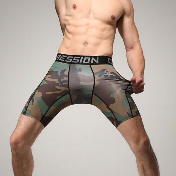 

mens camouflage tight shorts running training compression quick-drying pants gym fitness workout leggings bermuda size s-xxxl, Black;blue