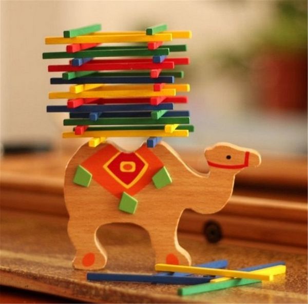 

baby educational blocks toys elephant wooden sticks balancing beech stack game montessori blocks for kids children