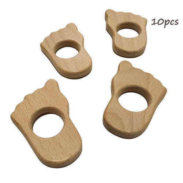 

10 шт. малыша детские бук деревянная форма ноги прорезыватель для детей принадлежности для прорезывания зубов младенческая подвеска кормящих