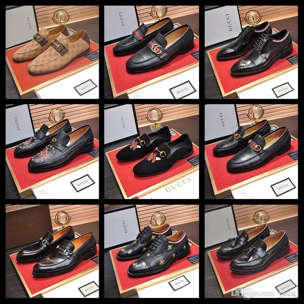 

19sw brand 2020 italian mens leather shoes big size luxury dress shoes men office loafers man casual wedding shoes yyyy6, Black