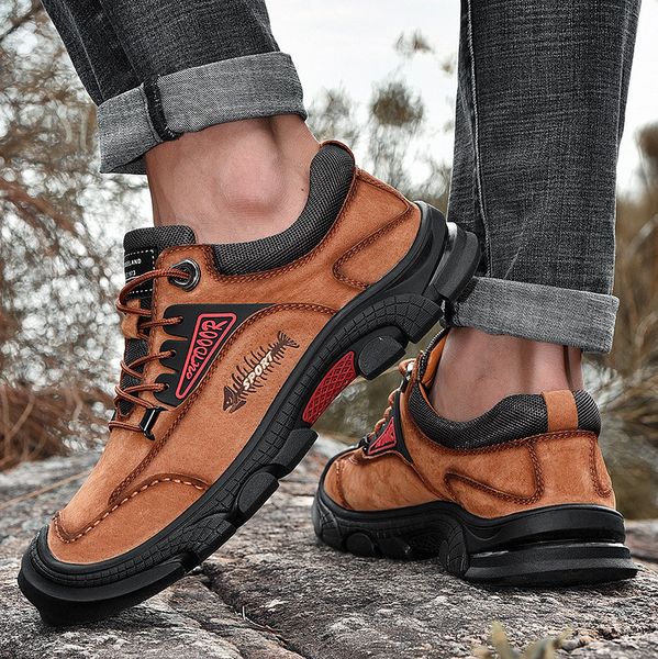 

men outdoor walking shoes comfortable breathable genuine leather sport shoes sneakers