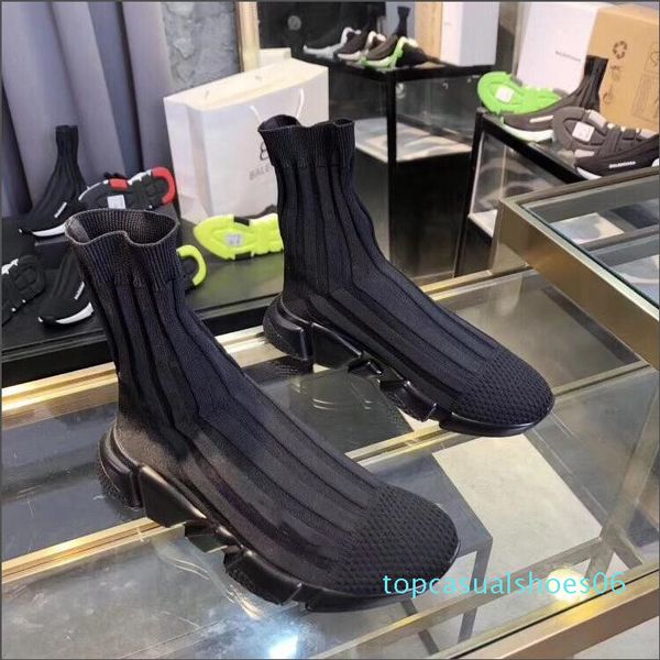 

platform speed trainer mens womens sock black white red men women fashion luxury designer sneakers casual shoes t06