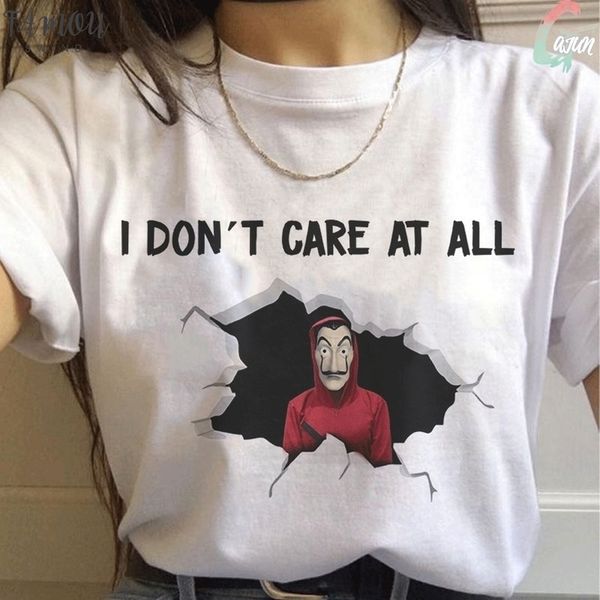 

summer new the house of paper t shirt money heist la casa de papel tshirt gothic tee fashion clothes t shirt, White