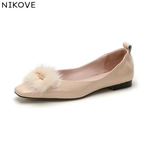 

nikove 2020 summer women flats shoes leather+pu flat heel pointed toe solid princess style casual spring summer shoes size 34-39, Black