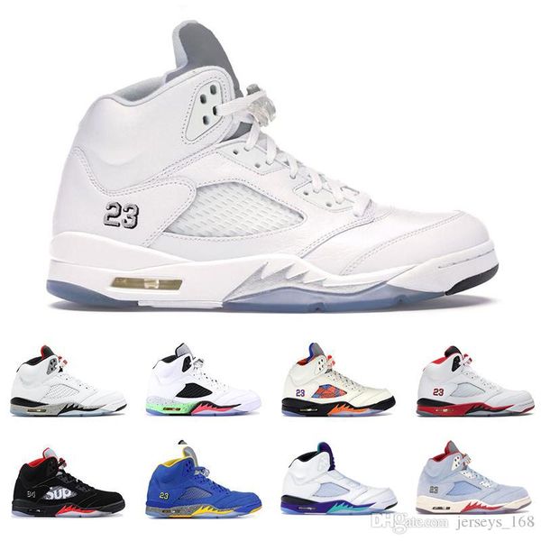 

mens 5 5s basketball shoes sneaker black faux suede trophy room laney satin bred inspire wings oreo olympic new chaussure luxury shoes, White;red