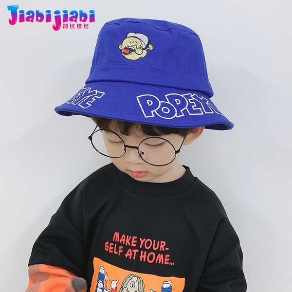 

children bucket hat spring summer thin fabric boys basin hat kids toddler foldaway casual embroidery big brim sun hats 2-8 old, Yellow
