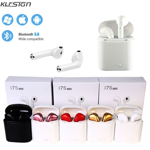 

KLFSIGN i7s TWS Wireless Bluetooth Earphone Stereo Earbud Headset Twins Headphones With Charging Box Mic For All Smart Phone not Airpods