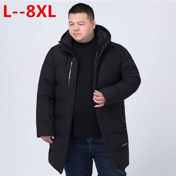 

10xl 8xl 6xl parka men winter long jacket men thick cotton-padded jacket mens parka coat male fashion casual coats, Black