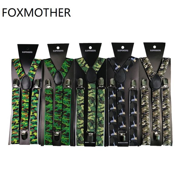 

camo mens trouser suspenders 1 inch wide y-shape bretellen tirantes hombre army green camouflage suspenders mens braces, Black;white
