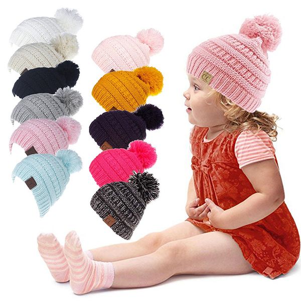 

Kid winter hat warm fa hion cc beanie knitwear hair ball needlework hat cute head hat cc beanie 11 tyle