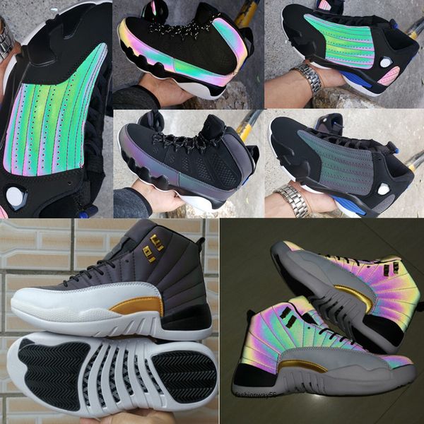 

12s 3m chameleon reflective xii mens 12 basketball shoes 9s black white racer blue9ccu