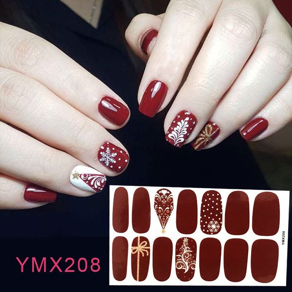 

1pcs 3d nail stickers manicure sliders leaf flower decals adhesive manicure tips nail art decorations for women girls sale, Black