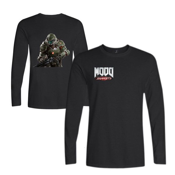 

long autumn 2019 eternal doom sleeves round collar shirt men and women paragraph t shirts, Gray;blue