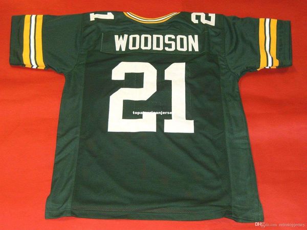 

retro #21 charles woodson custom green mitchell & ness jersey mens stitching s-5xl,6xl football jerseys running, Black;blue