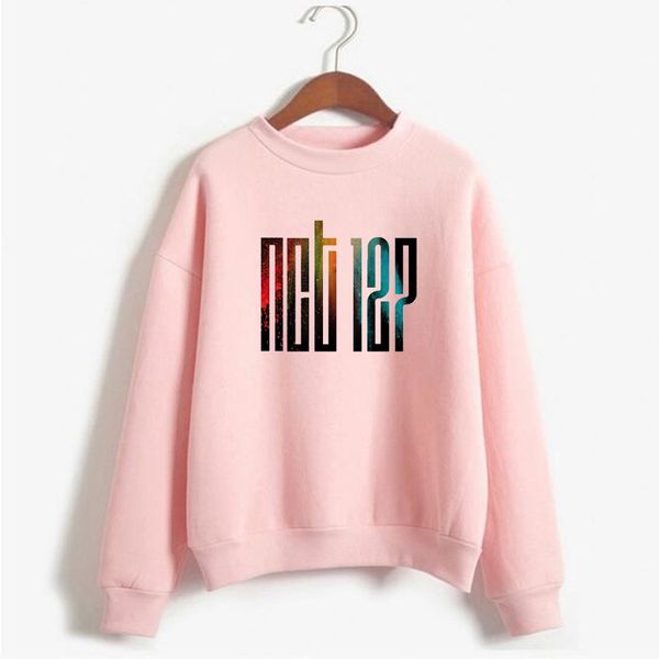 

kpop nct 127 hoodie women casual cotton printed crewneck sweatshirt clothes pullover printed long sleeve sweatshirts coats, Black