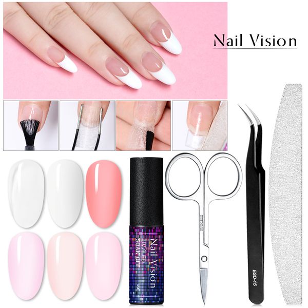 

nail vision 5ml acrylic poly extension gel for manicure nail finger extension crystal soak-off quick poly gel polish, Red;pink