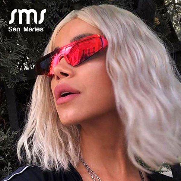 

sunglasses fashion women cat eye brand designer small half frame glasses female male mirror sport siamese eyeglasses uv400 ch01, Blue