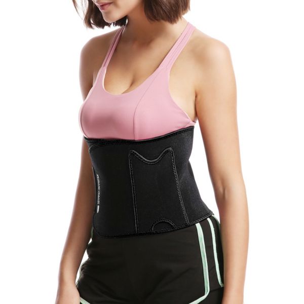 

new 1pc waist support gym body shaping lumbar belt adjustable waist support fitness sports belly belt lumbar brace pocket, Black;gray