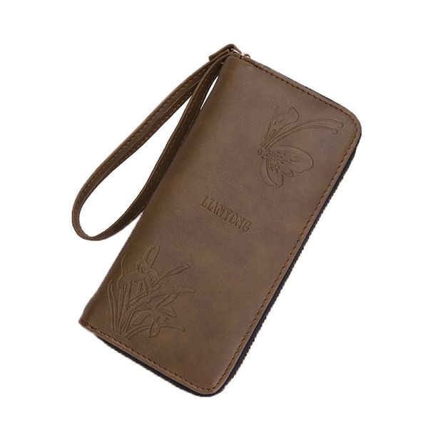 

ishowtienda fashion printing butterfly long wallet women retro coin purse solid color girls card holder handbag bolsa feminina, Red;black