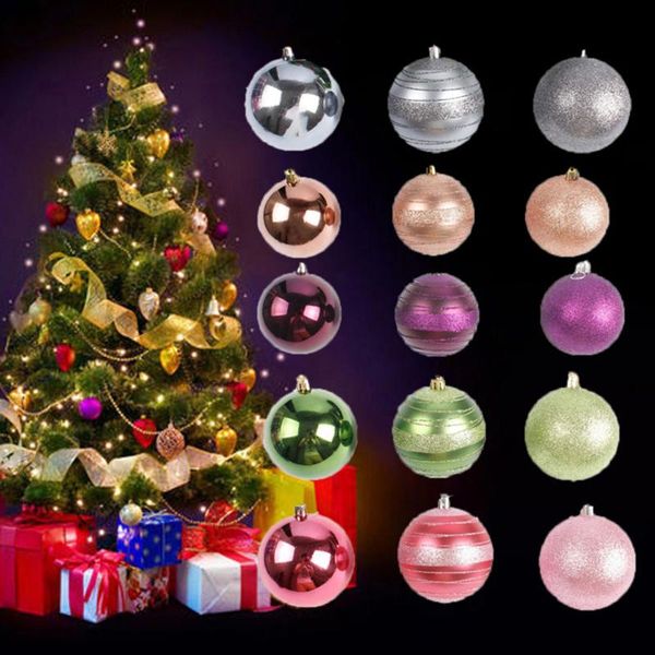 

12 *christmas ball pendant decor 8 cm pvc for home l restaurant christmas tree pendants