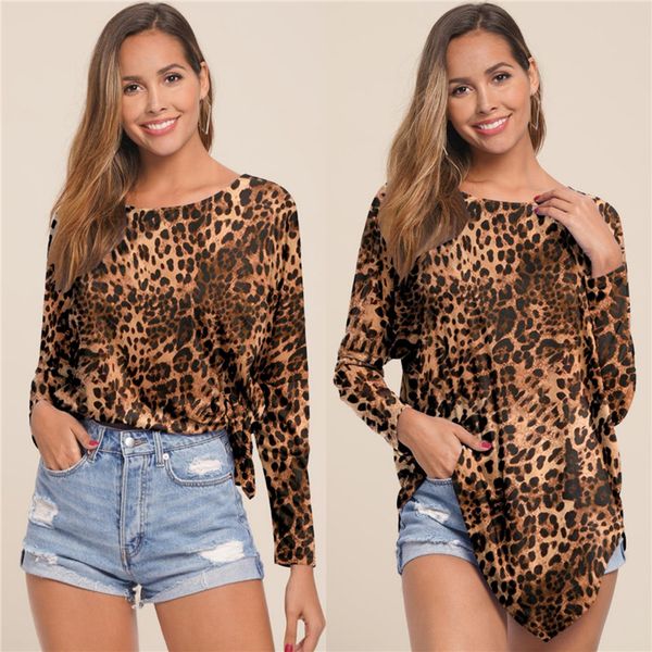 

women's blouses & shirts ymwmhu 2021 euro size leopard blouse long sleeve loose cool women summer beach style shirt clothes, White