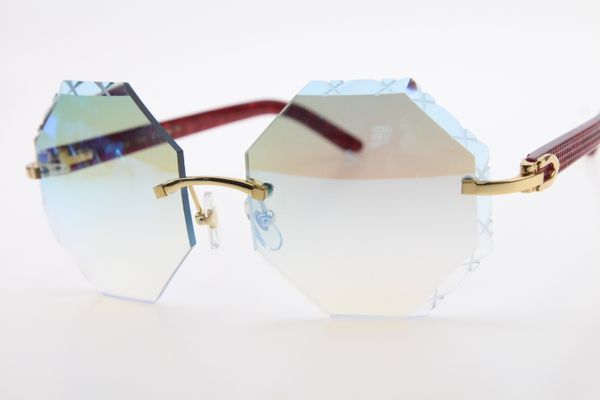 

оптовые 2020 нового rimless обрезка мрамор красных рук sunglasses прямоугольник унисекс aztec очки с коробкой резной синими мод классическим, White;black