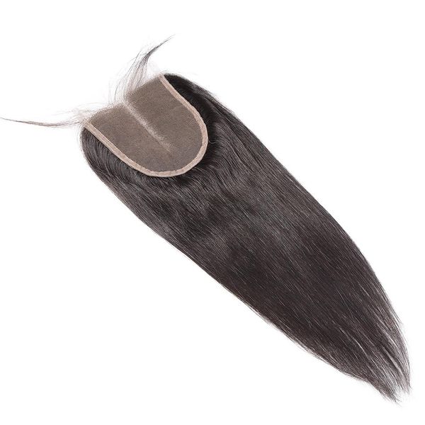 

3pcs/lot peruvian virgin straight lace closure 5x5 human hair lace closure bleached knots middle/part closure, Black