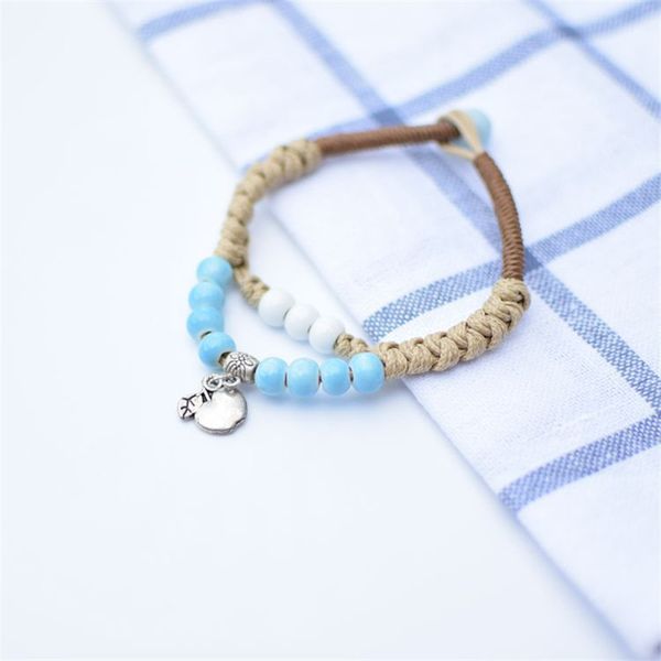 

designer lovely apple bracelet ceramic charm bracelet korean creative handwork style couple bracelet ornament jewelry charm, Golden;silver