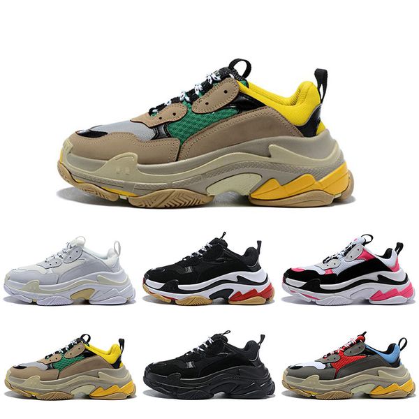 

with socks designer shoes triple-s fashion paris black white red old dad luxury sneakers gym red blue running shoes for men women platform