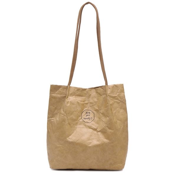

new retro tote made old folded shoulder bag casual lightweight bag solid color paper girls casual hand
