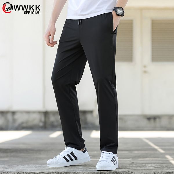 

wwkk 2020 лето осень новые повседневные брюки мужчины нейлон slim fit мода брюки мужской марка одежда для мужчин, Black