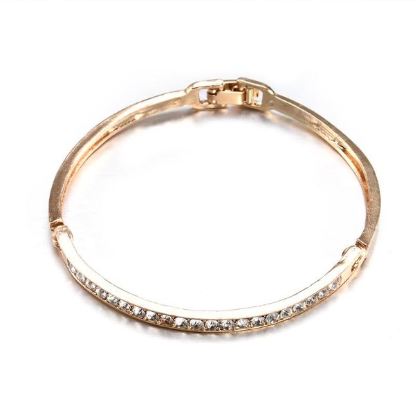 

cr-156 fashion gold stainless steel white rhinestone crystal bracelet women wedding party bracelet jewelry, Black