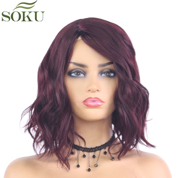 

99j# synthetic hair wigs for black women natural wave shoulder length hair wig heat resistant short wigs soku