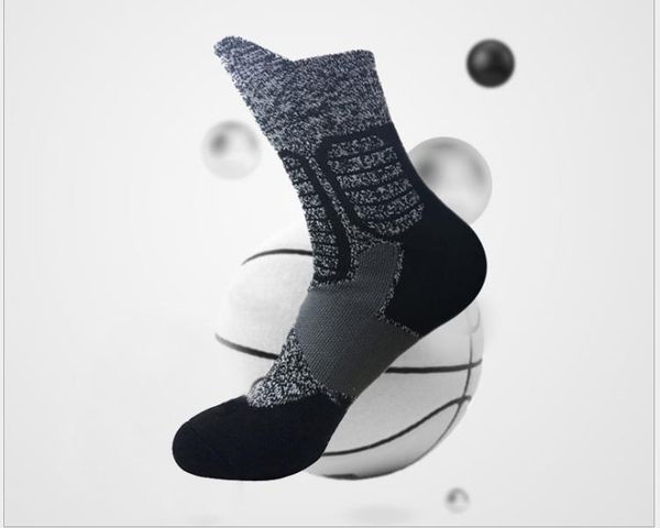 

sports socks professional running training men's basketball socks in the tube, Black