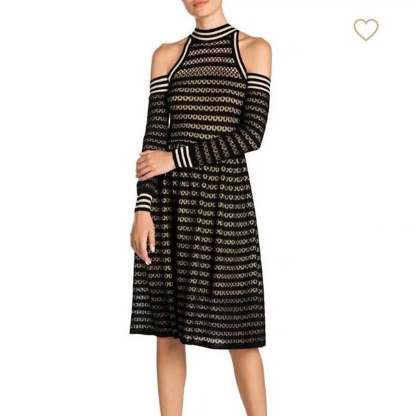

designer f sweater luxury knitting winter autumn skirt round collar wedding dresses for women new year birthday christmas gift, White