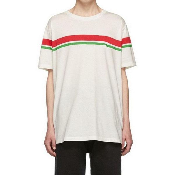 

19ss сделано в италии color matching stripes tee мужчины женщины лето футболка casual street скейтборд hip hop короткие рукава tee hfymtx595, White;black