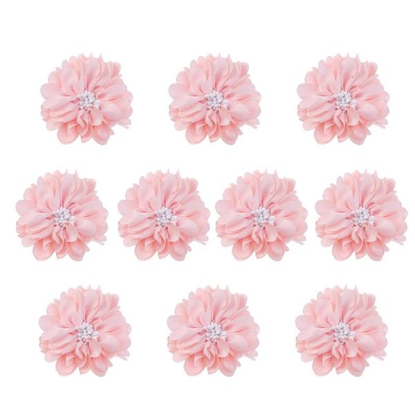 

10pcs flat-bottomed beautiful diy handmade decorative flowers for hair clips hair accessories (pink, Golden;silver