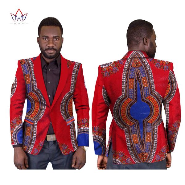 

brw -6xl new style african mens clothes blazer men single button regular african dashiki men print clothing wyn169, Red