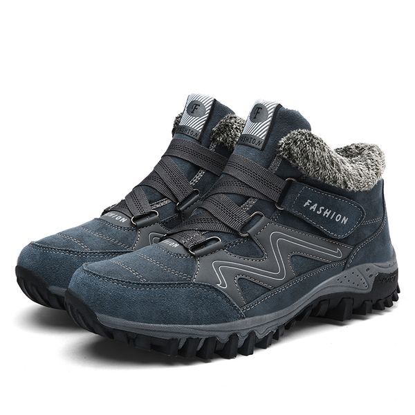 

2019 winter warm snow boots men fashion work ankle boots men with plush casual comfortable male shoes footwear hx-159, Black
