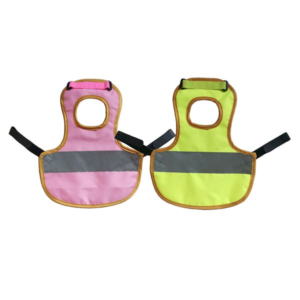

2pcs pet reflective vest poultry saddle for chicken hen goose yellow+pink