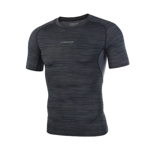 

men gym fitness sweater short sleeve training t-shirts breathable quick dry flexible shirt round neck exercise t-shirts top, Black;blue